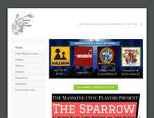 Tablet Screenshot of manisteecivicplayers.org